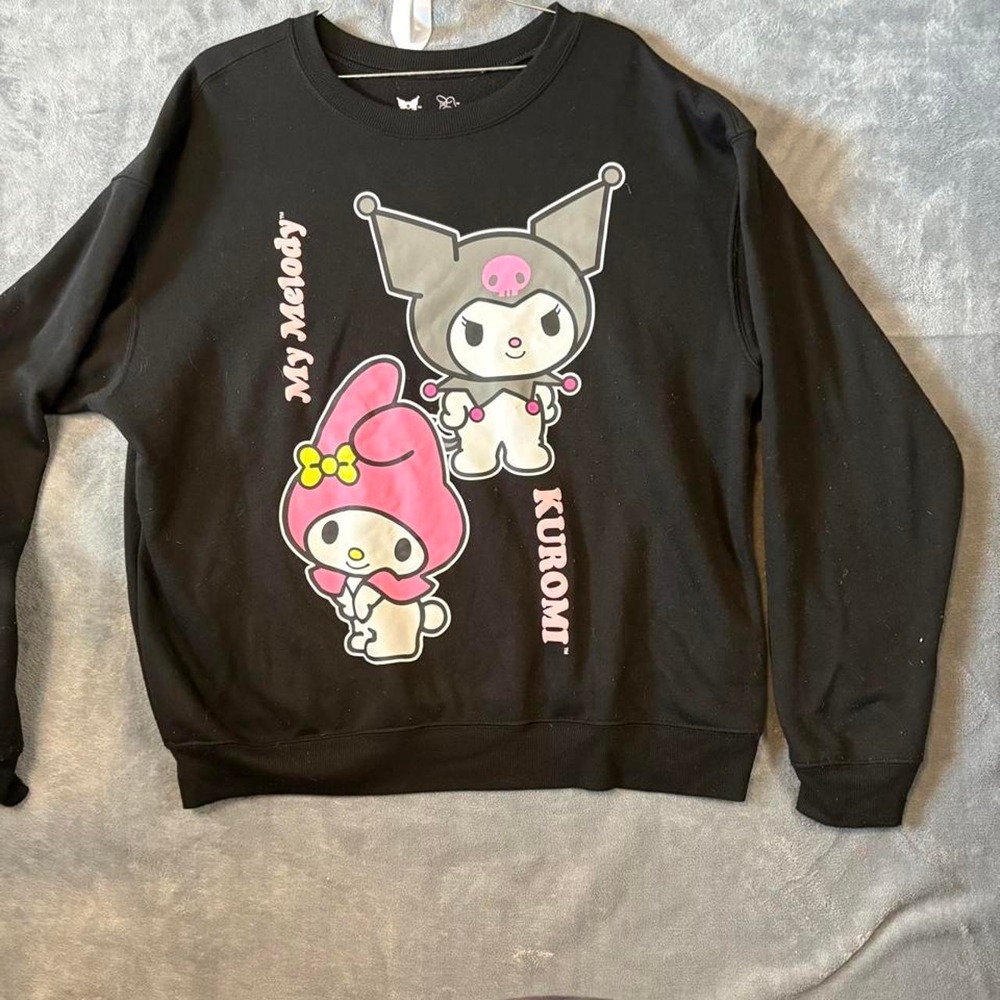Sanrio My Melody Kuromi Black Graphic Crewneck Sweatshirt XL SIL-34452